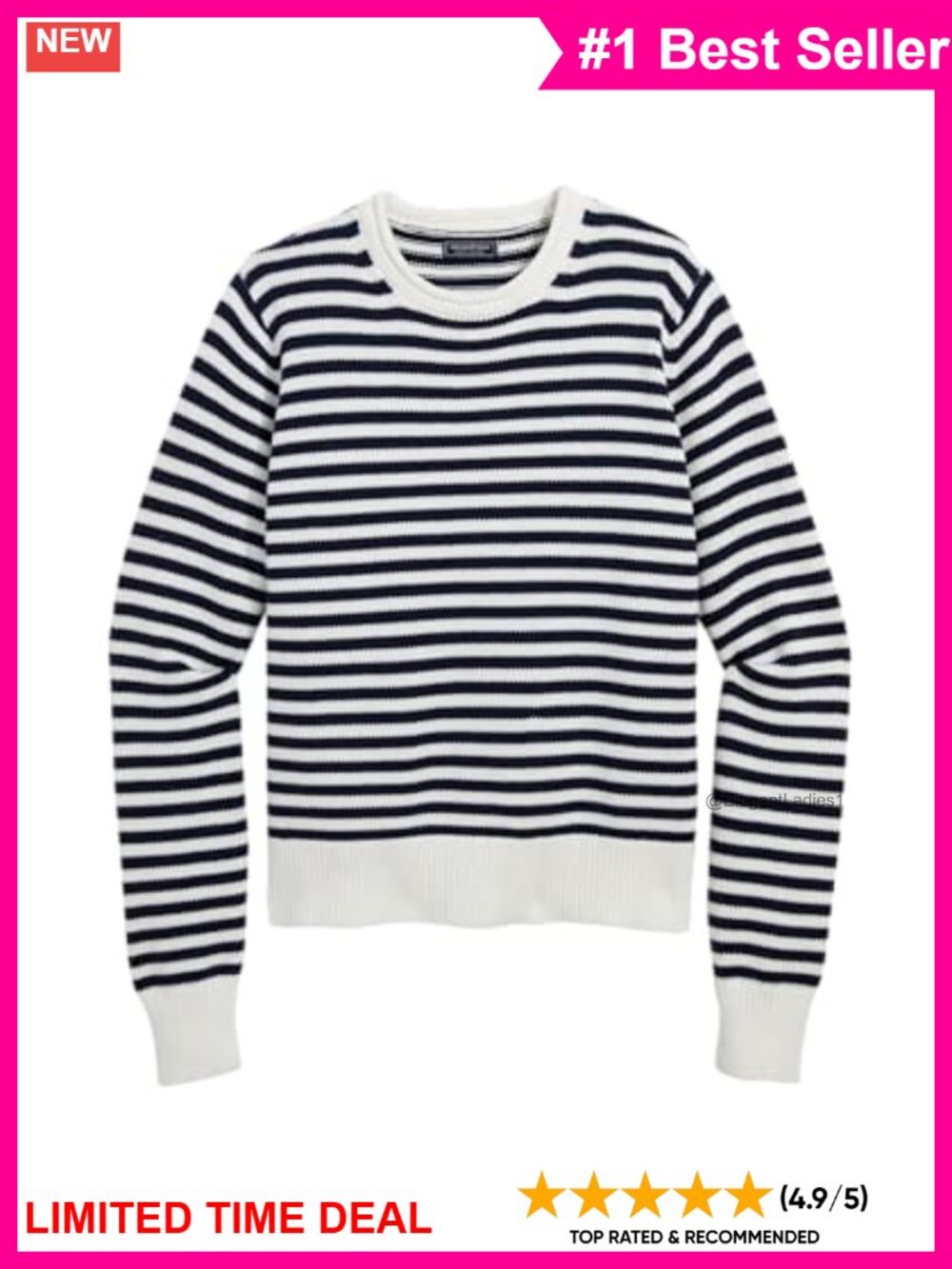 Katie Cotton Stripe Rollneck Sweater Intarsia Knit